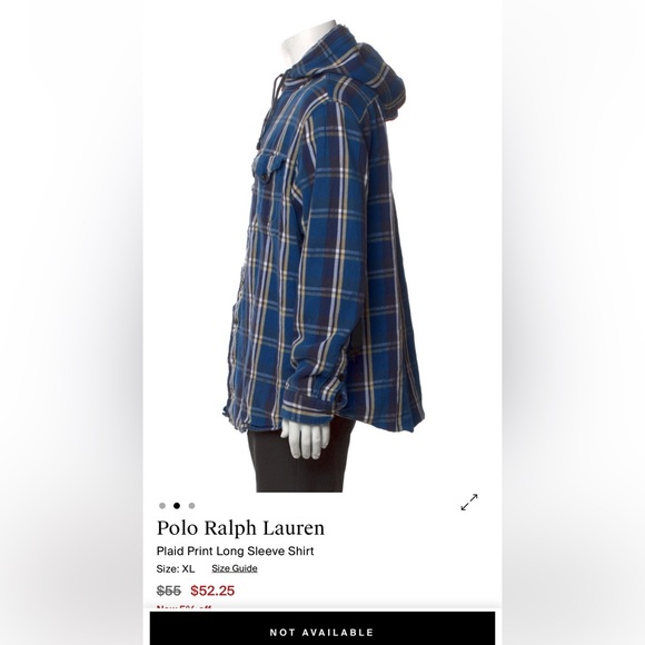 Polo Ralph Lauren Blue Plaid Hooded Shacket - Picture 2 of 6